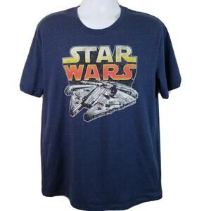 Official Fifth Sun Star Wars Han Solo Millennium Falcon Gray T-shirt size XL